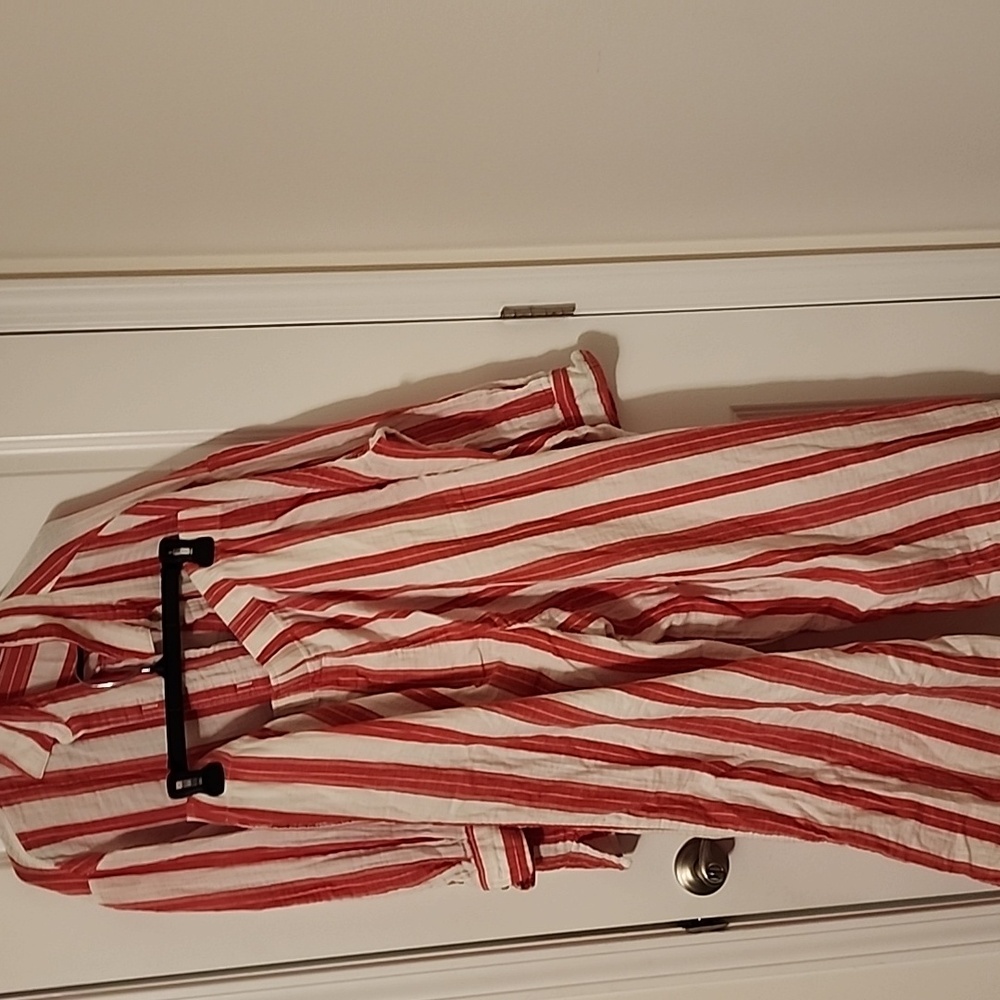 Old Navy Red and Cream Striped Shirt